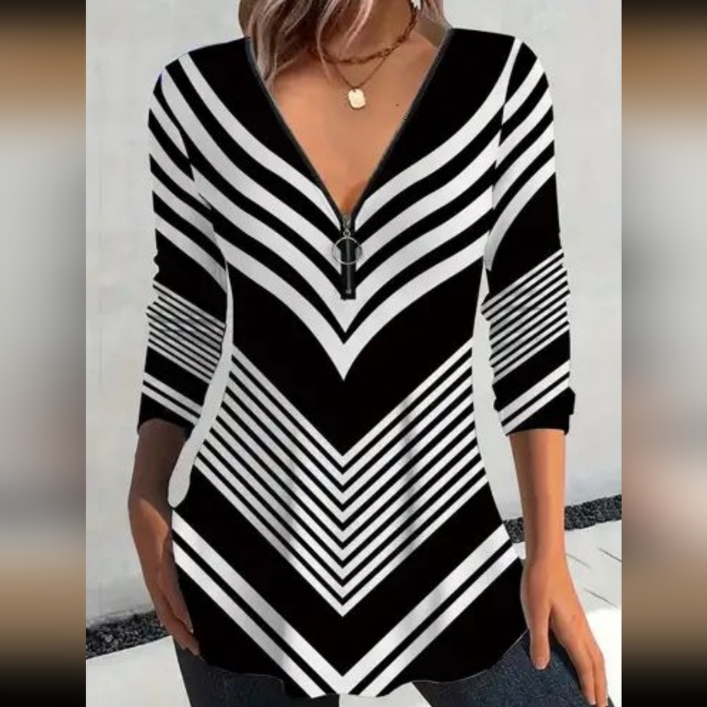 Black and White Striped Dress